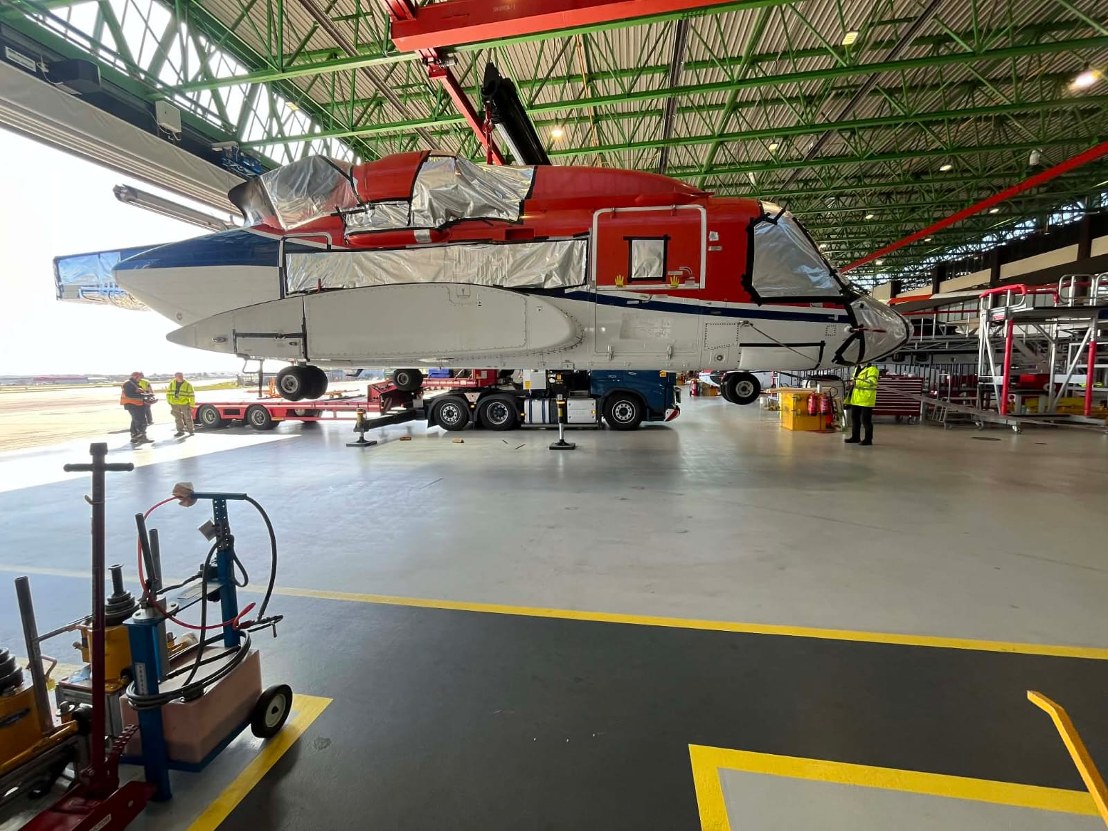 Helicopter hangar fabrication