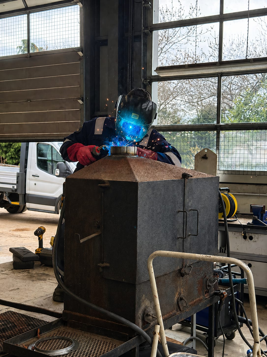 Proflux welder at work