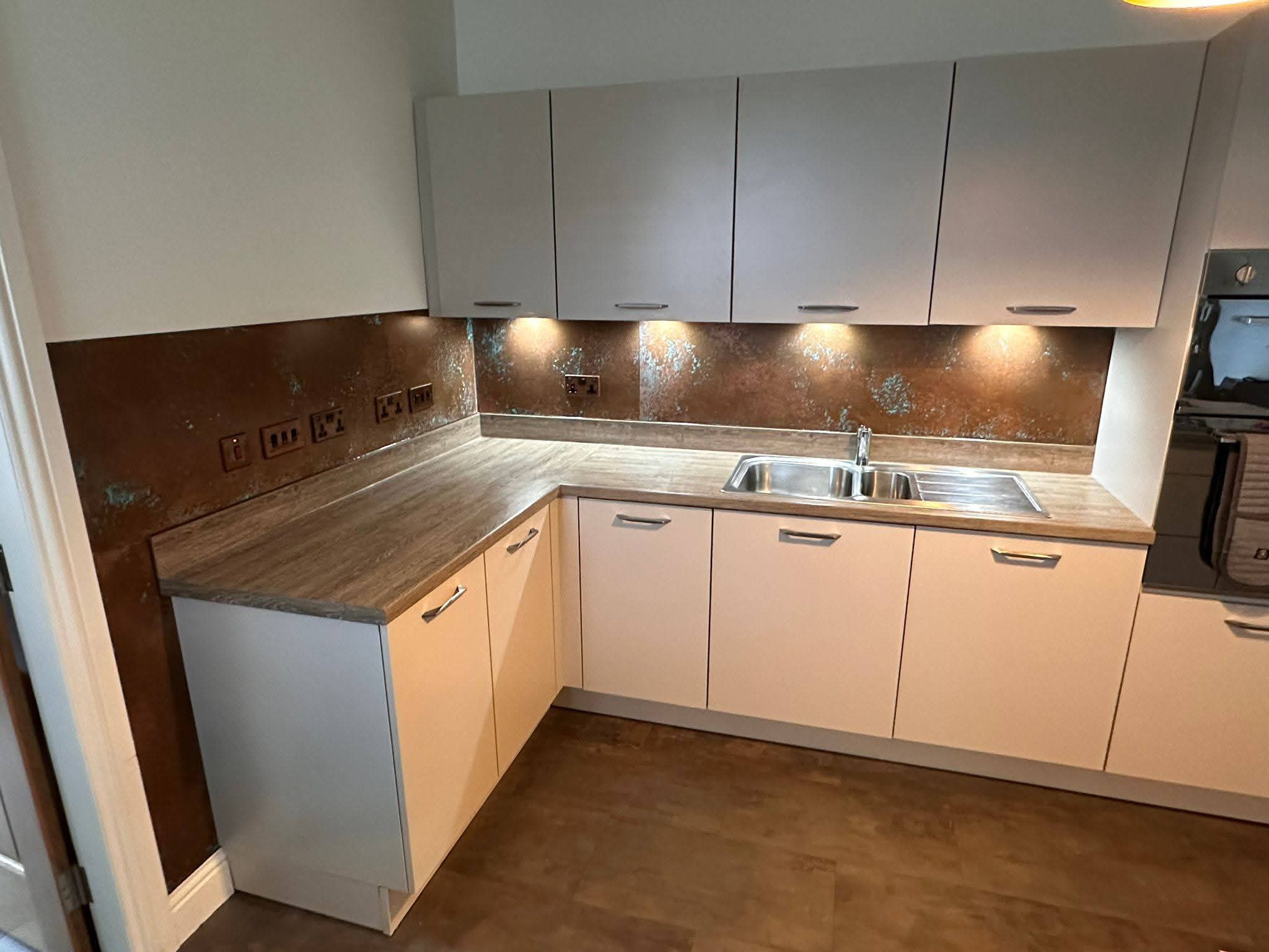 Copper splashback